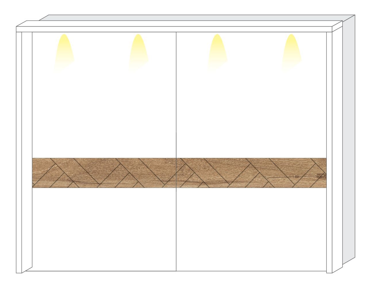 Cornice LED per armadio ad ante scorrevoli "Faleasiu" 10 e 11, bianco 