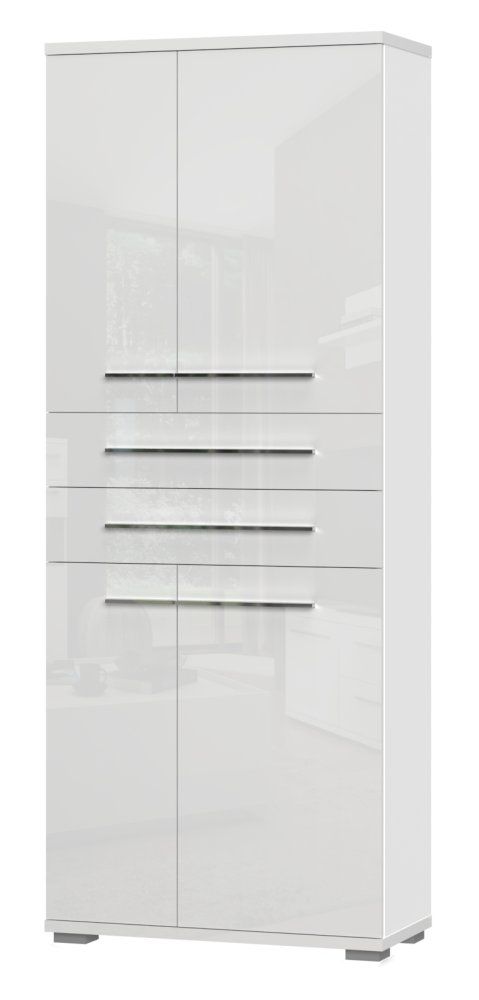 Armadio Garim 48, bianco lucido - misure: 194 x 76 x 35 cm (h x l x p)