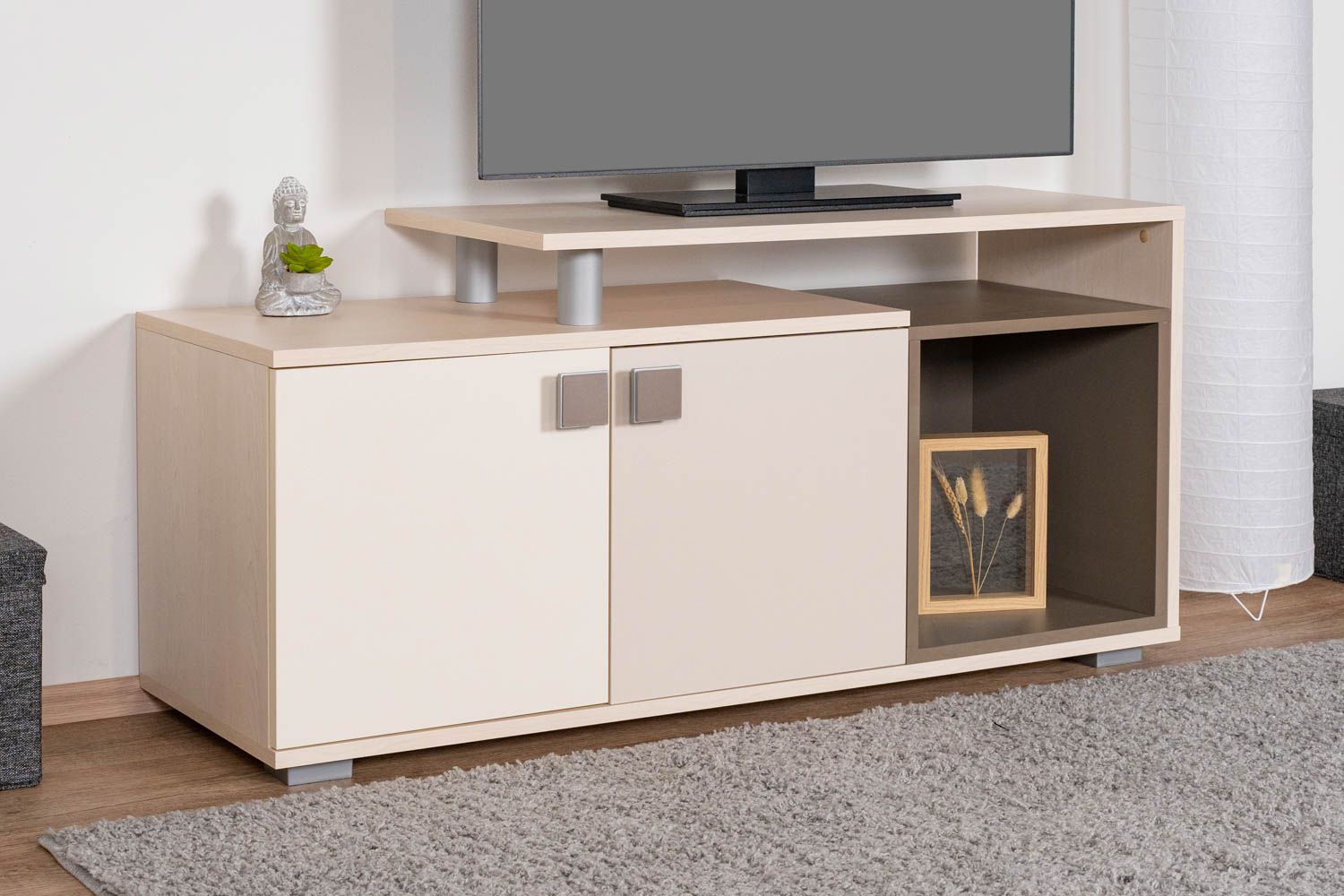 Mobile TV "Matthias" 04, crema / cappuccino - 58 x 121 x 41 cm (h x l x p)