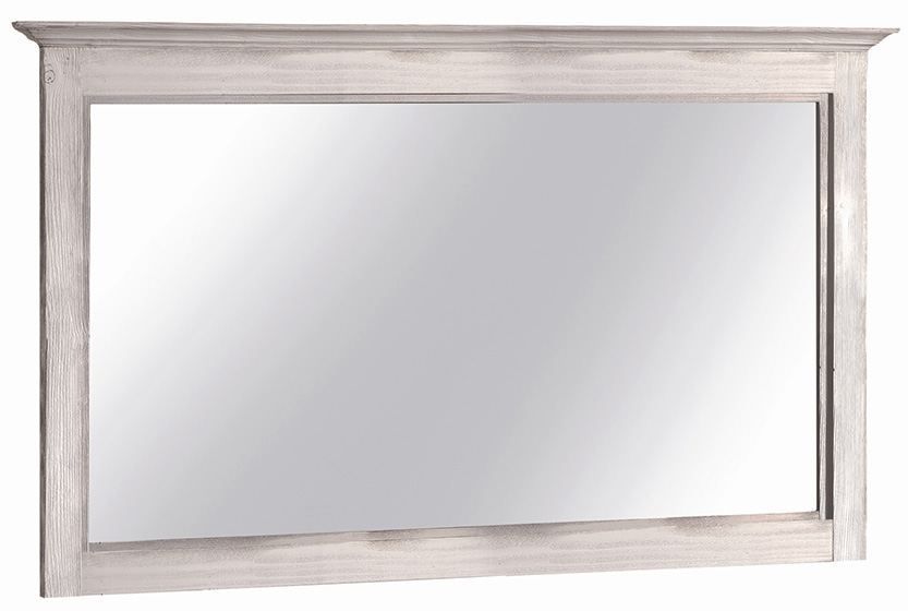 Specchio "Kilkis" in pino, bianco invecchiato 22 - 79 x 136 x 6 cm (h x l x p)