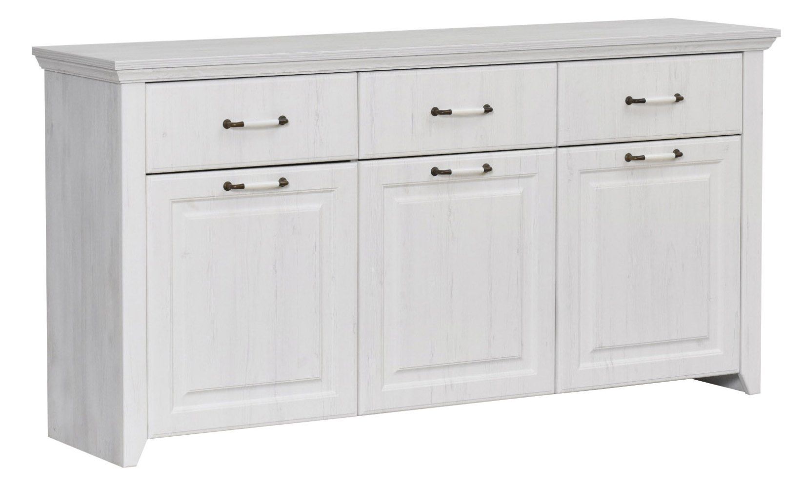 Cassettiera "Bibaor" 04, bianco rovere - 84 x 167 x 41 cm (h x l x p)