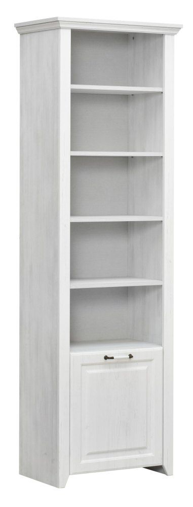 Scaffale Bibaor 01, bianco rovere - 209 x 67 x 41 cm (h x l x p)