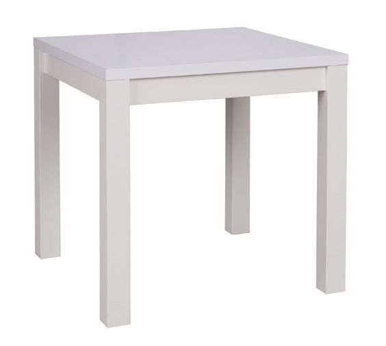 Tavolo da pranzo quadrato chiaro Varbas 01, bianco, 80 x 80 cm, design semplice, facile da abbinare, montaggio rapido e semplice, robusto e durevole