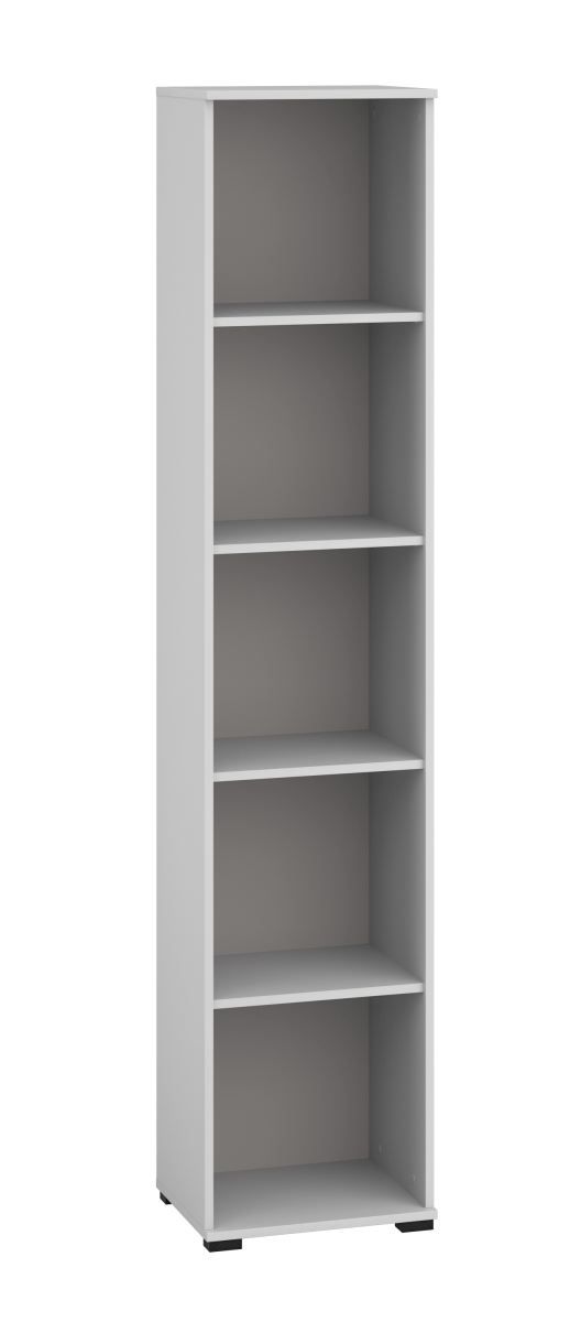 Scaffale Toivala 04, colore: grigio chiaro - Dimensioni: 204 x 43 x 34 cm (A x L x P), con 5 scomparti