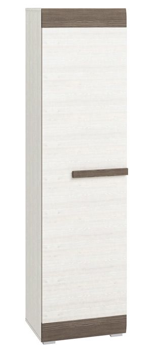 Armadio "Knoxville" 03, bianco pino / grigio - 202 x 54 x 42 cm (h x l x p), 1 anta e 5 scomparti