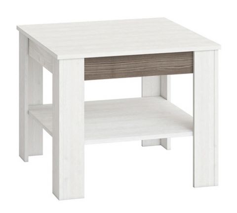 Tavolino "Knoxville" 13, pino, bianco / grigio - 67 x 67 x 55 cm (l x p x h)