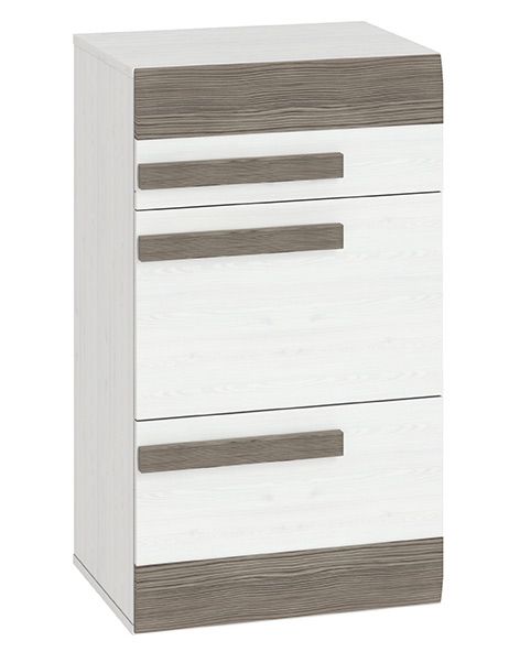 Scarpiera "Knoxville" 20, pino, bianco / grigio - 96 x 54 x 42 cm (h x l x p), 2 ante a libro, 1 cassetto e 4 scomparti