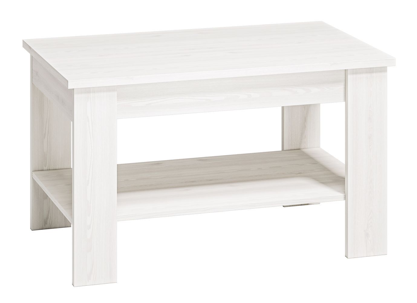 Tavolino "Ullerslev" 13, pino, bianco - 96 x 60 x 57 cm (l x p x h)