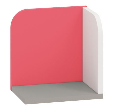 Cameretta - Mensola "Renton" 16, grigio platino / bianco / rosso lampone - 27 x 27 x 20 cm (h x l x p)