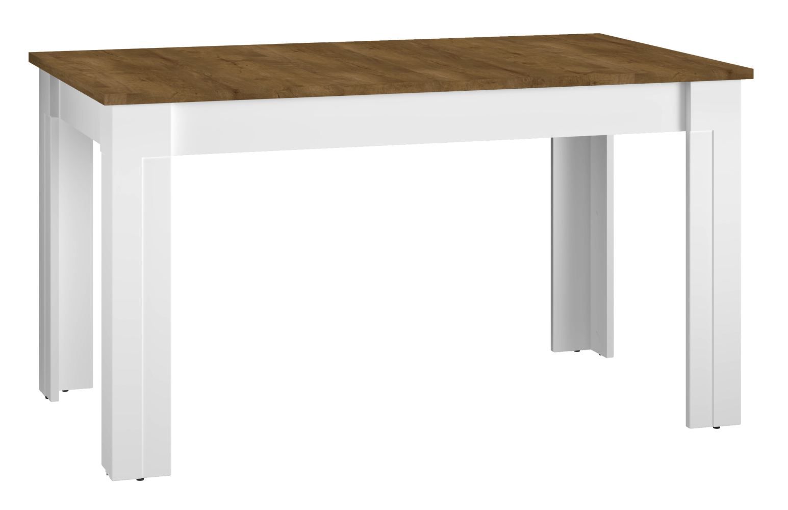 Tavolo da pranzo allungabile "Oulainen" 15, bianco / rovere - 140-180 x 82 cm (l x p)