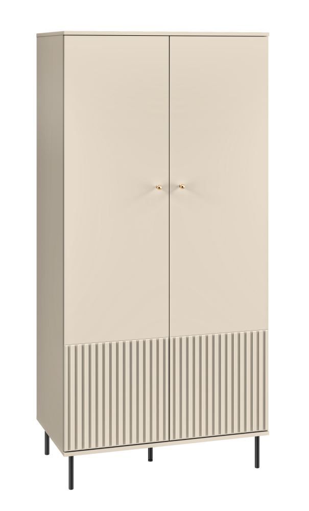 Armadio Petkula 01 molto spazioso, beige chiaro - 190 x 92 x 53 cm (h x l x p), con 2 ante e 2 scomparti