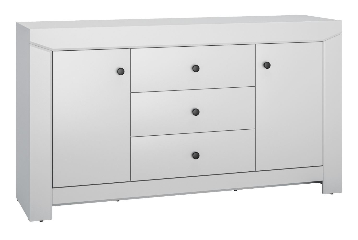 Cassettiera "Sastamala" 06, grigio argento - 85 x 153 x 42 cm (h x l x p), 2 porte, 3 cassetti e 4 scomparti