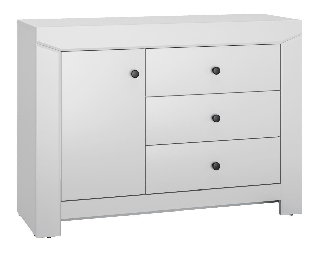 Cassettiera "Sastamala" 07, grigio argento - 85 x 117 x 42 cm (h x l x p), 1 porta, 3 cassetti e 2 scomparti