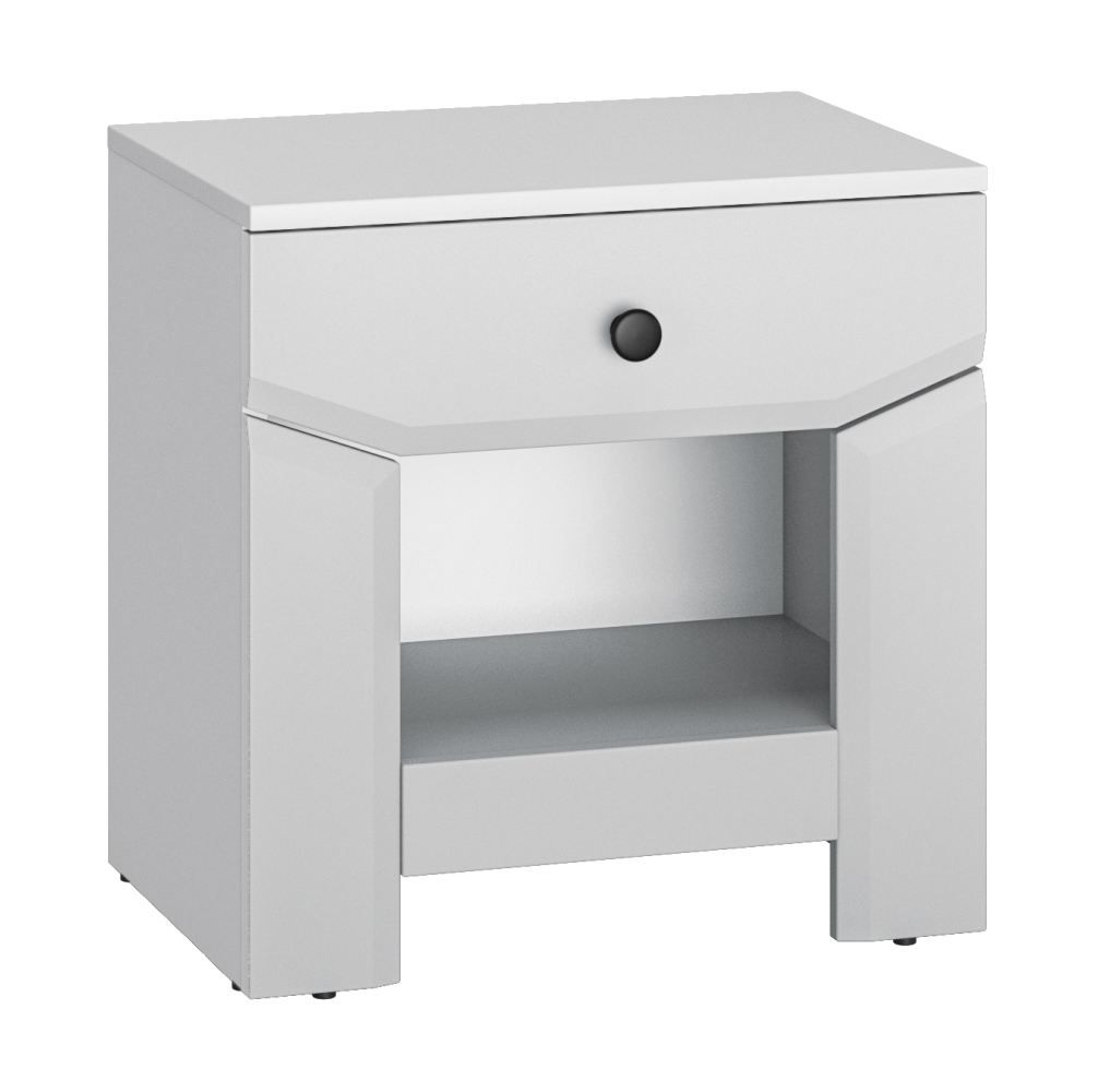 Comodino "Sastamala" 11, grigio argento - 50 x 49 x 35 cm (h x l x p), 1 cassetto