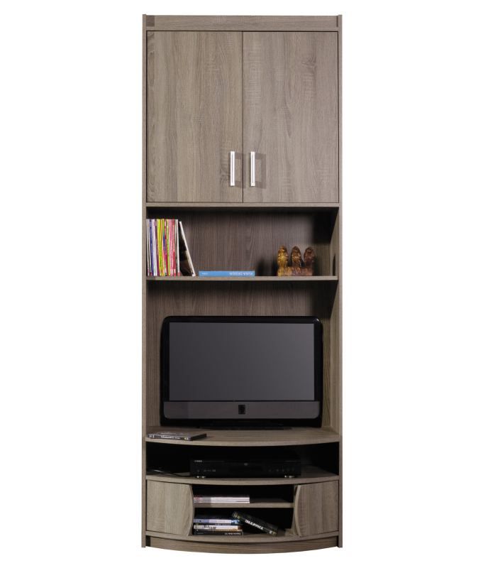 Mobile TV "Kontich" 05, rovere tartufo - 212 x 80 x 55 cm (h x l x p)