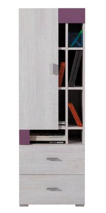 Cameretta - Armadio "Emiliana" 09, pino chiaro / viola - 135 x 45 x 40 cm (h x l x p)