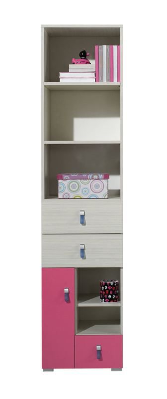 Cameretta - Armadio "Felipe" 04, rosa / bianco - 190 x 45 x 40 cm (h x l x p)