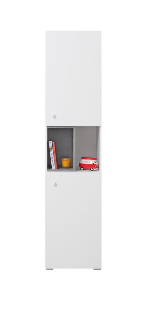 Cameretta - Armadio "Lede" 05, grigio / bianco - 190 x 45 x 40 cm (h x l x p)