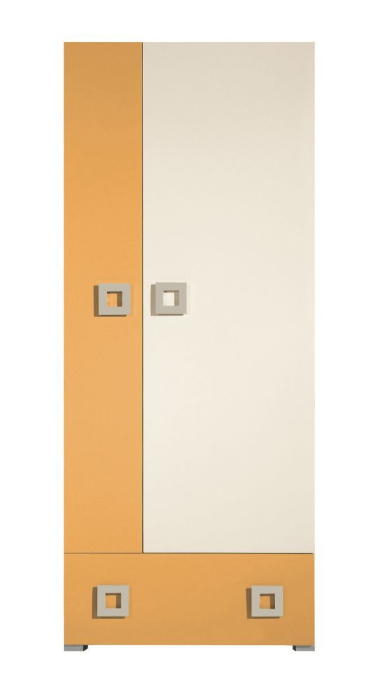 Cameretta - Armadio ad ante battenti "Namur" 01, arancione / beige - 197 x 80 x 52 cm (h x p x l x p)