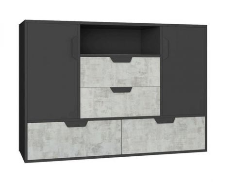 Cassettiera "Sprimont" 07,  grigio scuro / grigio - 85 x 120 x 40 cm (h x l x p)