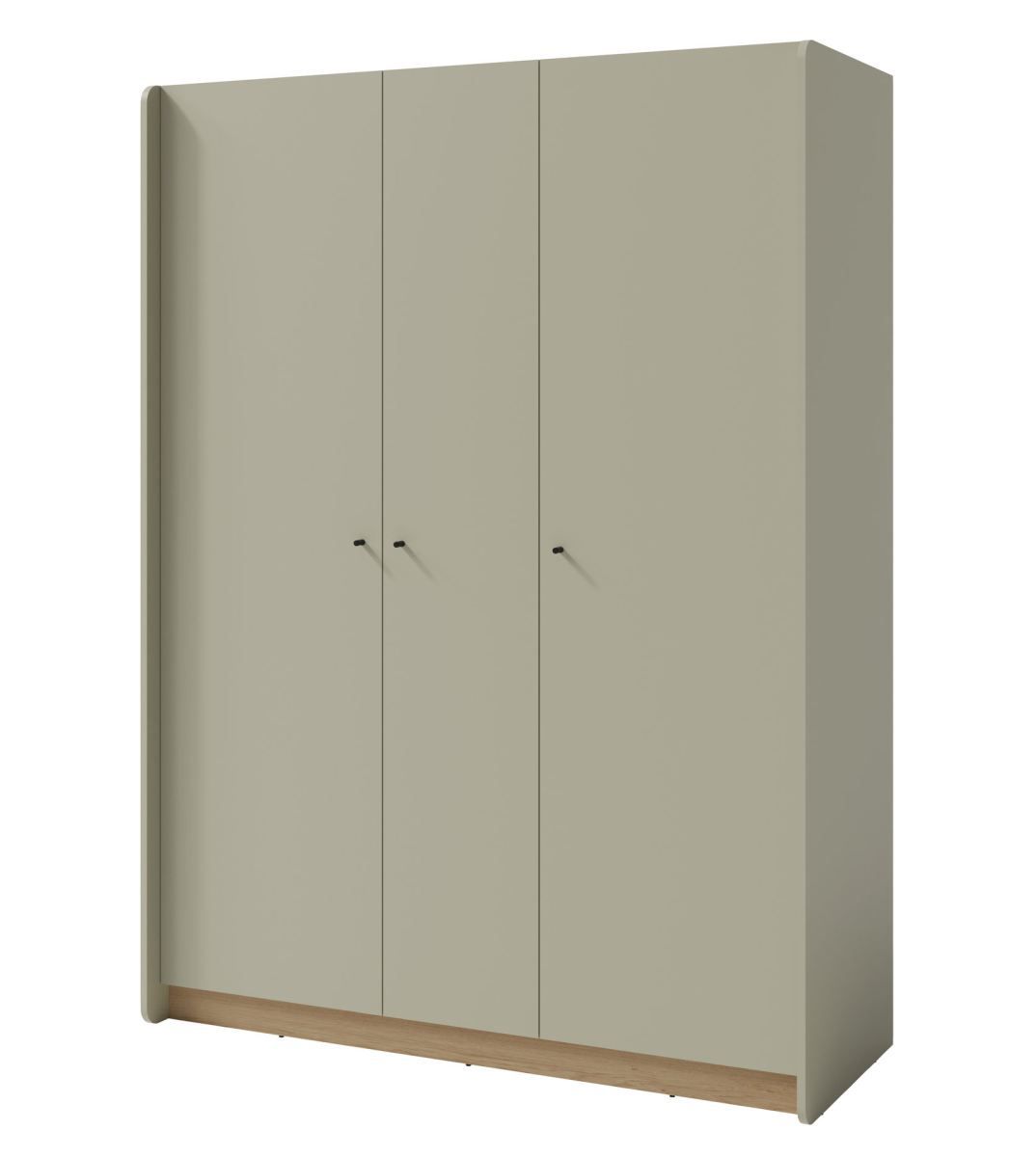 Armadio moderno Sampont 01, verde menta / rovere scuro, 195 x 145 x 52 cm, con 12 scomparti e 1 asta appendiabiti, bordi in ABS, robusto e resistente