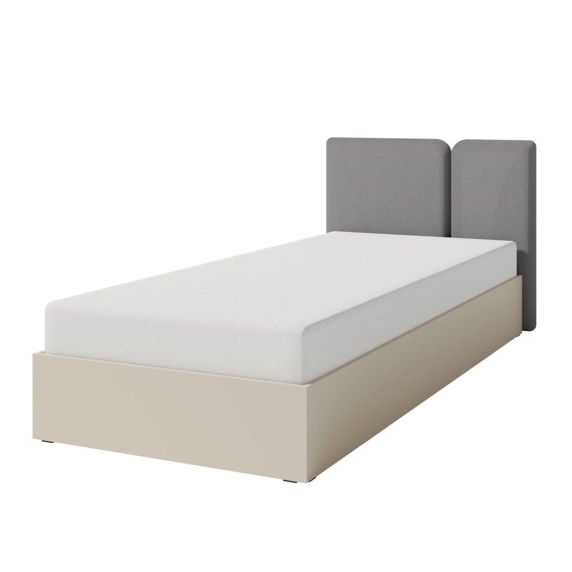 Letto singolo moderno Fricourt 13, beige, rete 90 x 200 cm, bordi in ABS, comodo letto per ospiti, incl. rete a doghe pieghevole, resistente