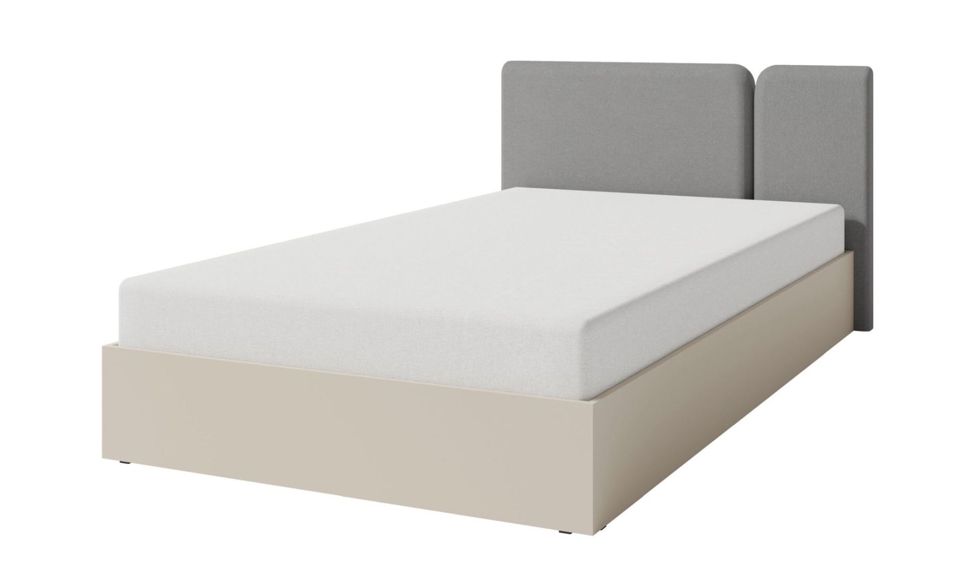 Letto singolo semplice Fricourt 14, beige, rete 120 x 200 cm, bordi in ABS, comodo letto per ospiti, incl. rete a doghe pieghevole, robusta e stabile