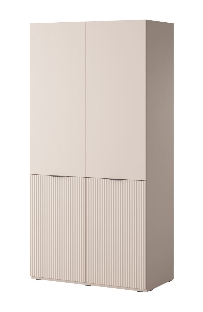 Armadio Bainton 02, colore: beige, 200 x 101 x 51 cm, 6 scomparti, 2 appendiabiti, tanto spazio, design elegante, resistente