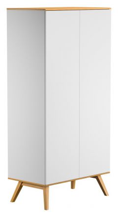 Armadio a due ante "Naema" 08, bianco / rovere - 208 x 100 x 58 cm (h x l x p)