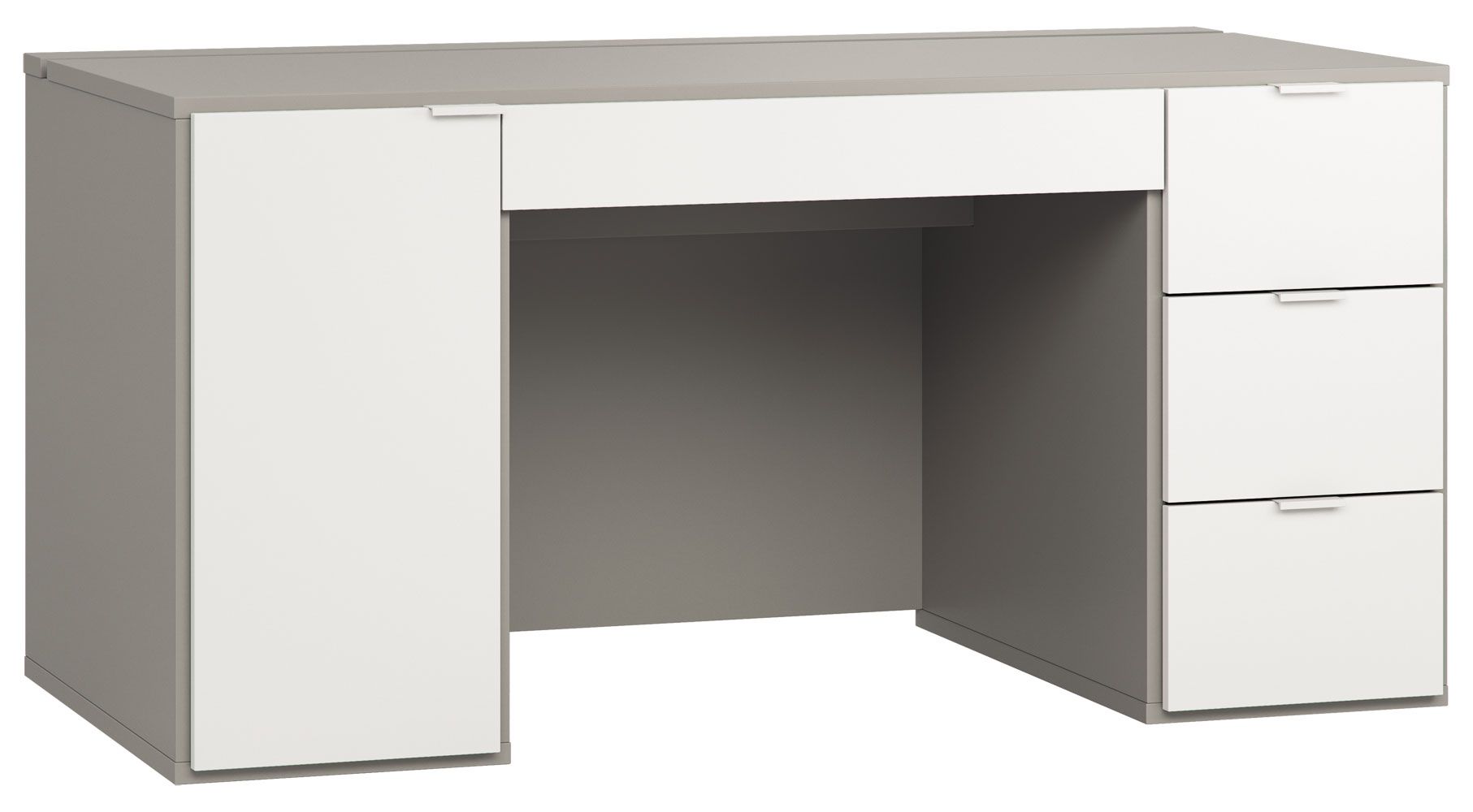 Scrivania "Bellaco" 06, grigio / bianco -  70 x 140 x 67 cm (h x l x p)