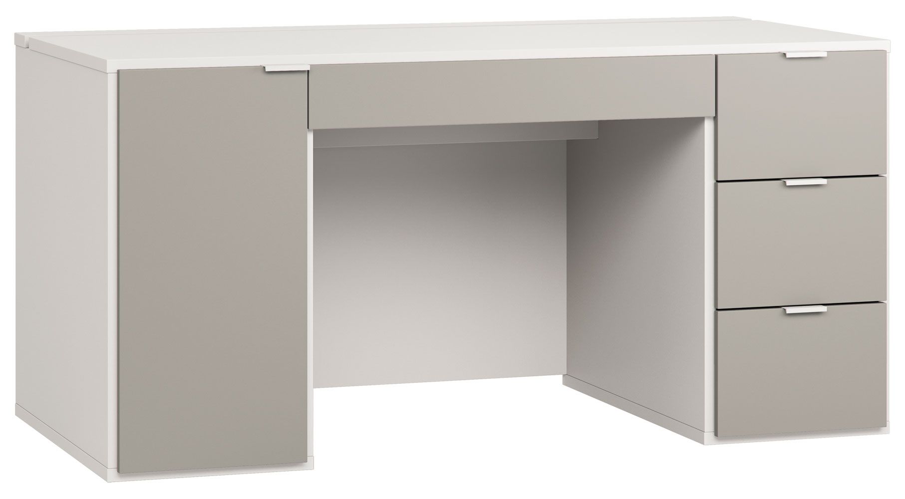 Scrivania "Bellaco" 27, bianco / grigio -  70 x 140 x 67 cm (h x l x p)