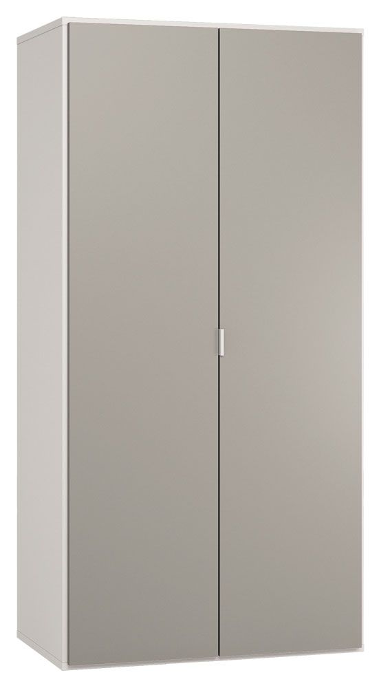 Armadio a 2 ante "Bellaco" 38, bianco / grigio -  187 x 93 x 57 cm (h x l x p)