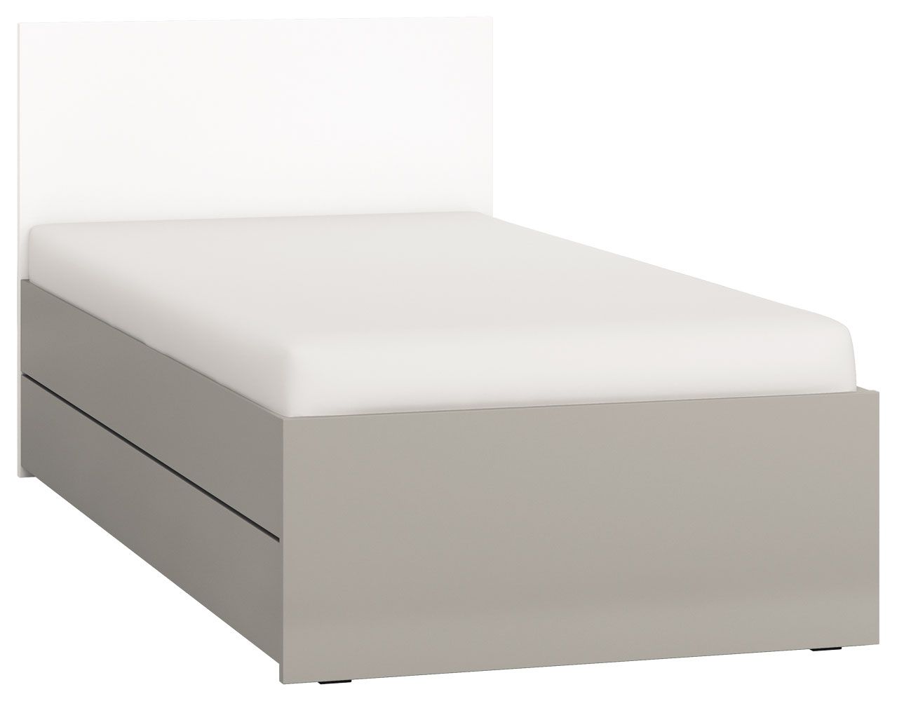 letto singolo, colore: grigio / bianco - superficie di sdraio: 90 x 200 cm (larghezza x lunghezza)