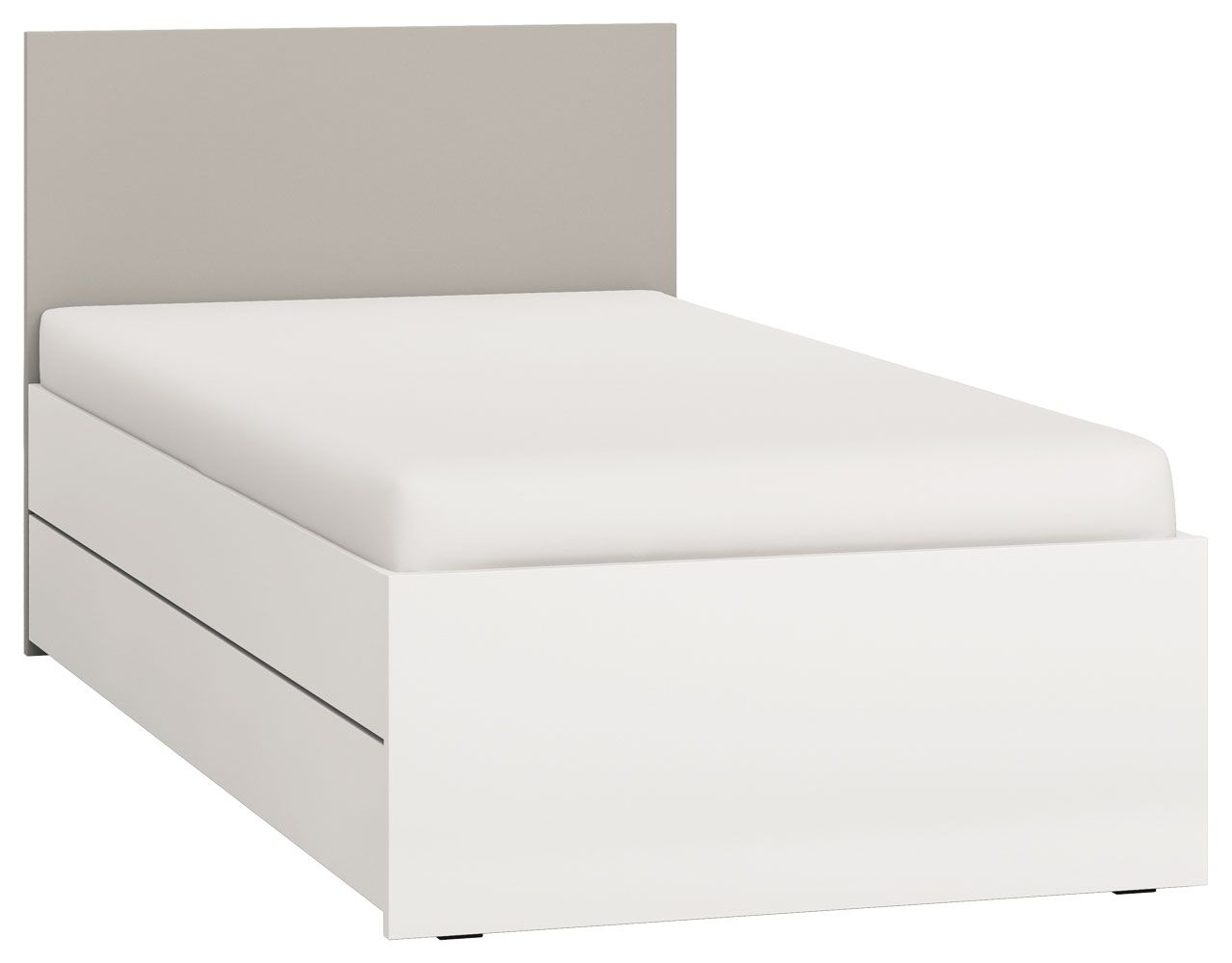 Letto singolo, bianco  / grigio - 90 x 200 cm