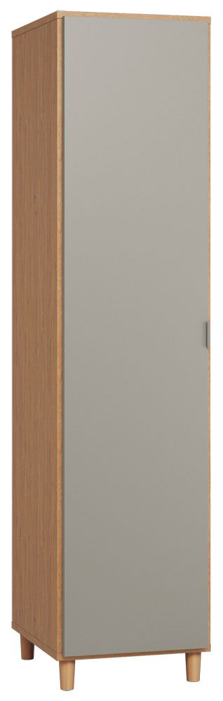 Armadio a 1 anta "Nanez" 12, rovere / grigio - 195 x 47 x 57 cm (h x l x p)