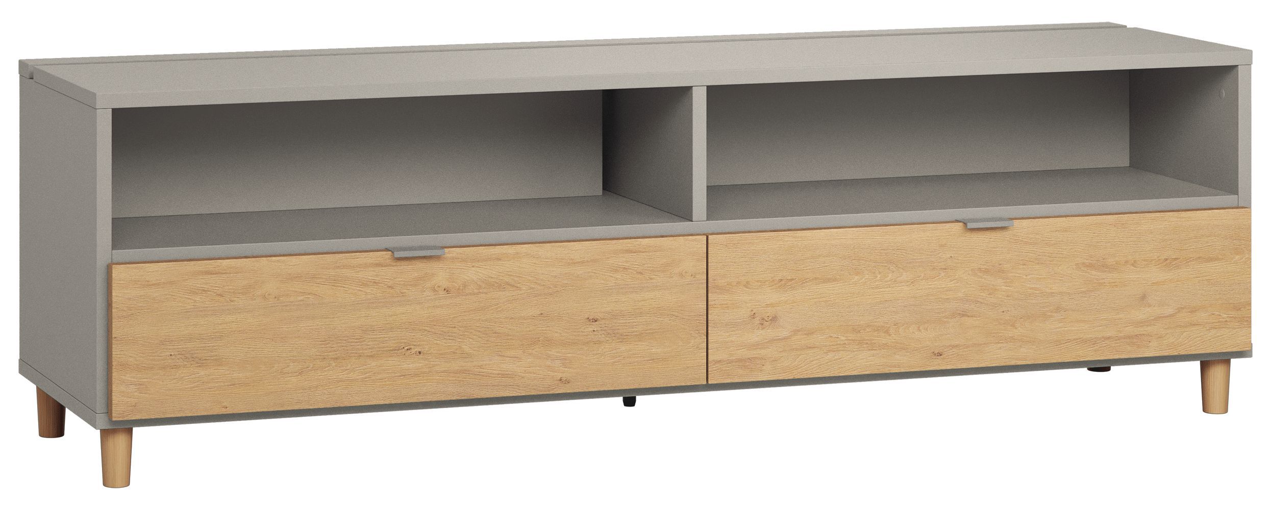 Mobile TV "Nanez" 33, grigio / rovere - 56 x 180 x 47 cm (h x l x p)