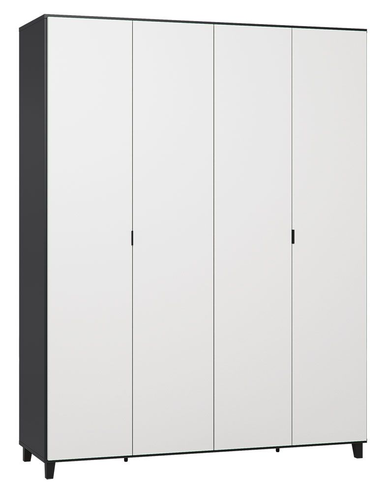 Armadio ad ante battenti "Vacas" 41, nero / bianco - 239 x 185 x 57 cm (h x l x p)