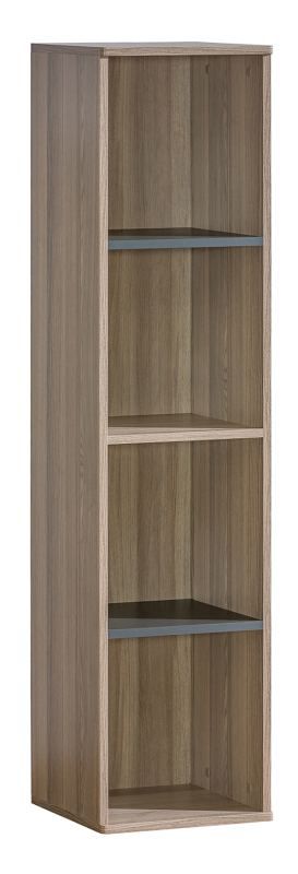 Cameretta - Scaffale "Marcel" 15, grigio / marrone - 144 x 34 x 35 cm (h x l x p)