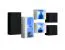 Set semplice di armadietti / pensili Volleberg 102, colore: nero / bianco - Dimensioni: 80 x 150 x 25 cm (A x L x P), con funzione di apertura a pressione