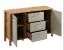 Cassettiera/ credenza Braianik 02 con 3 cassetti, 4 scomparti, 2 ripiani e 2 ante, maniglie in metallo, rovere Wotan / beige, 81 x 138 x 40 cm