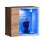 Parete soggiorno in legno Volleberg 84, colore: rovere Wotan - Dimensioni: 150 x 280 x 40 cm (A x L x P), con funzione di apertura a pressione