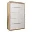 Armadio ad ante scorrevoli Jan 02A, rovere Sonoma / bianco opaco - 200 x 120 x 62 cm (h x l x p)