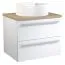 Mobile bagno "Bidar" 50, bianco lucido / rovere - 53 x 60 x 45 cm (h x l x p)