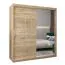 Armadio ad ante scorrevoli Tomlis 04B con specchio, rovere Sonoma - 200 x 180 x 62 cm (h x l x p)