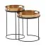 Set di 2 tavoli da soggiorno, colore: oro / nero - Dimensioni: 38 x 38 x 45 cm e 32,5 x 32,5 x 53 cm (L x P x A) con vassoio estraibile