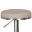 Sgabello da bistrot con seduta imbottita, colore: beige / argento, regolabile in altezza e girevole a 360°.