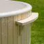 Vasca da bagno per esterni 01 in legno termotrattato con illuminazione a LED, copertura termica e isolamento termico, vasca: antracite, diametro interno: 200 cm