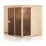 Sauna prefabbricata "Kawir" 68 mm con 2 finestre e tetto con bordino - misure esterne (l x p x h): 194 x 194 x 199 cm