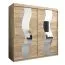 Armadio ad ante scorrevoli Hacho 05, rovere Sonoma - 200 x 200 x 62 cm (h x l x p)