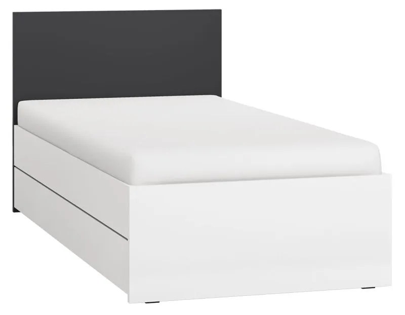 Letto singolo "Vacas" 22, bianco / nero - 90 x 200 cm